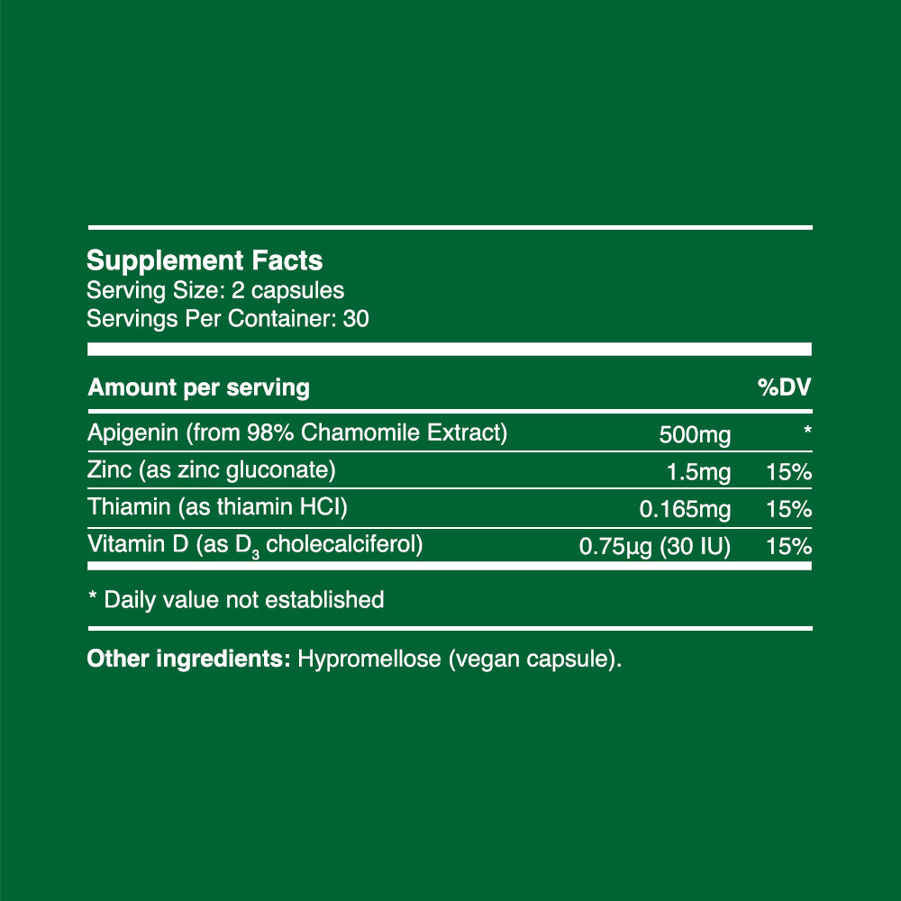 Apigenin Capsules 250mg (30 servings, 60 caps)