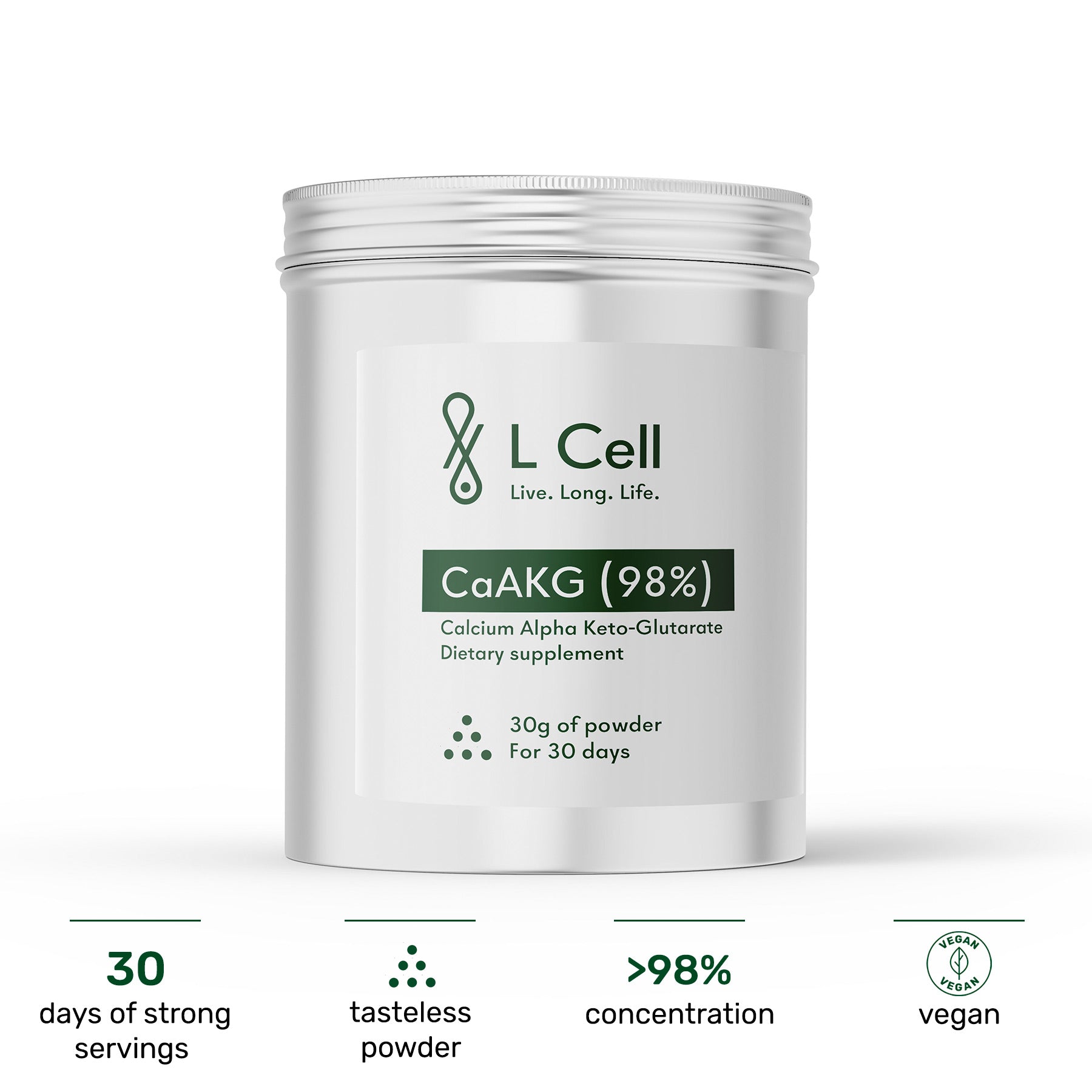 CaAKG Powder 30g (30 days, >98% purity)