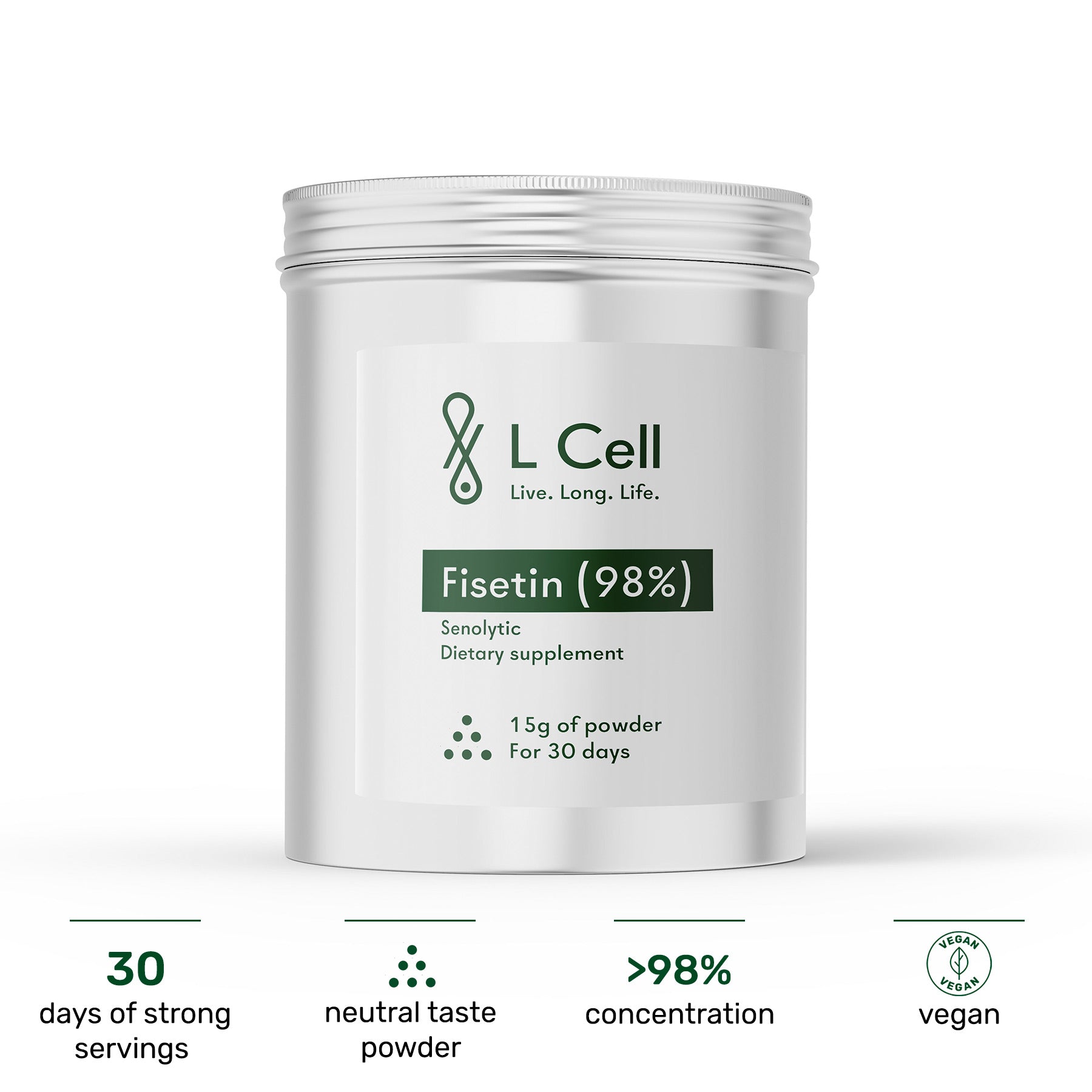 Fisetin Powder 15g (30 days, >98% purity)