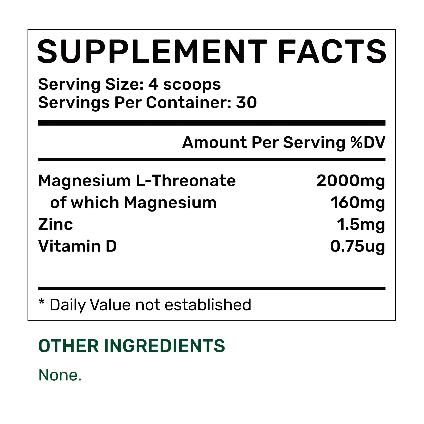 Magnesium L-Threonate Powder 60g (30 days, >99% purity)