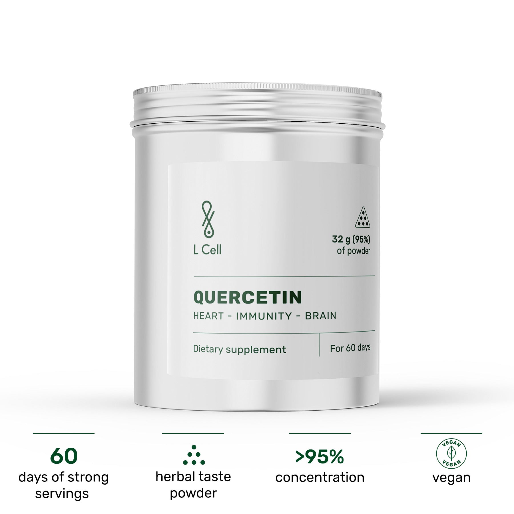 Quercetin Powder 30g (60 days, >98% purity)