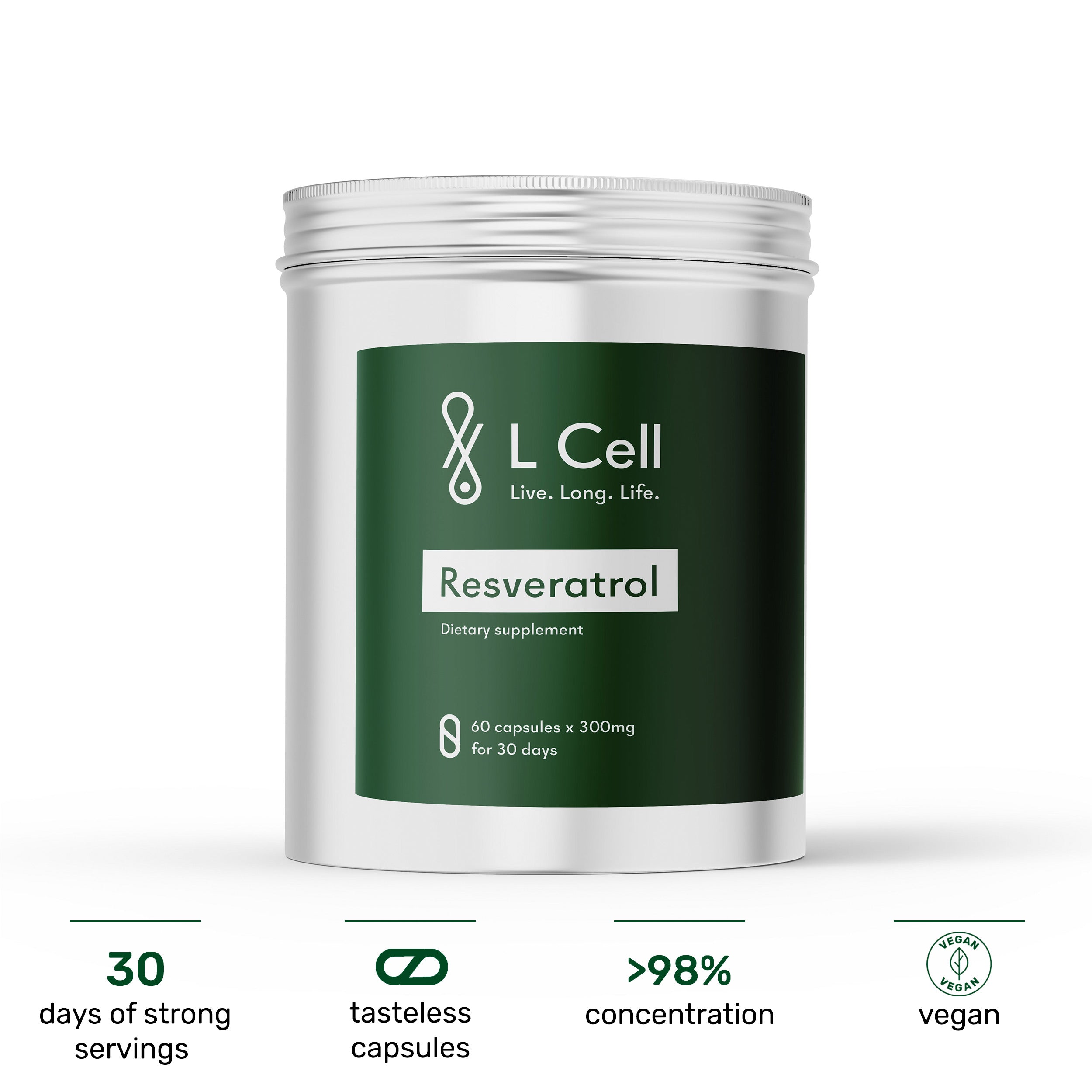 Resveratrol Capsules 300mg (30 days, 60 pc.)