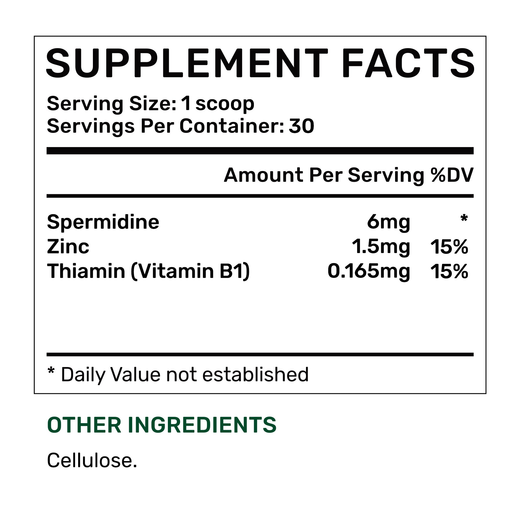 Spermidine Powder 15g (30 days, 1.2% concentration)